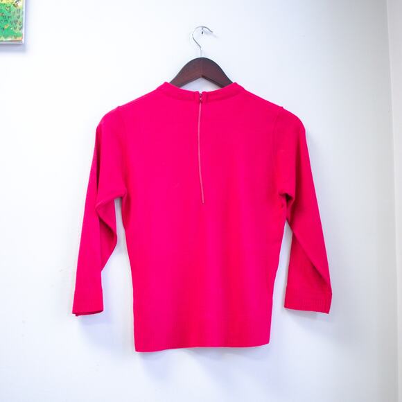 Vintage 80s Hot Pink Sweater Size XS - Picture 2 of 6